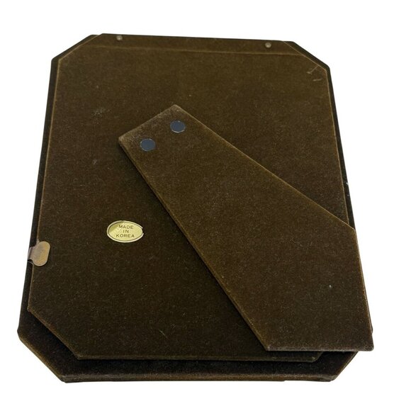 Vintage Picture Frame Metal Brass Deco MCM Modern Style 8.5" h 5x7 Made in Korea - Picture 5 of 9